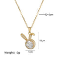 Cute Bunny Copper Zirconia Pendant Necklace for Women