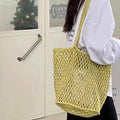 Nixie Large-Capacity Hollow-Out Woven Shoulder Bag for Women