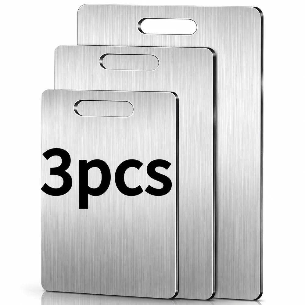 3-Piece Stainless Steel Cutting Board Set – BPA Free & Rustproof