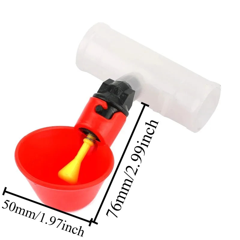 2Pcs Automatic Poultry Drinker Bowl Cups with Nipple Valve