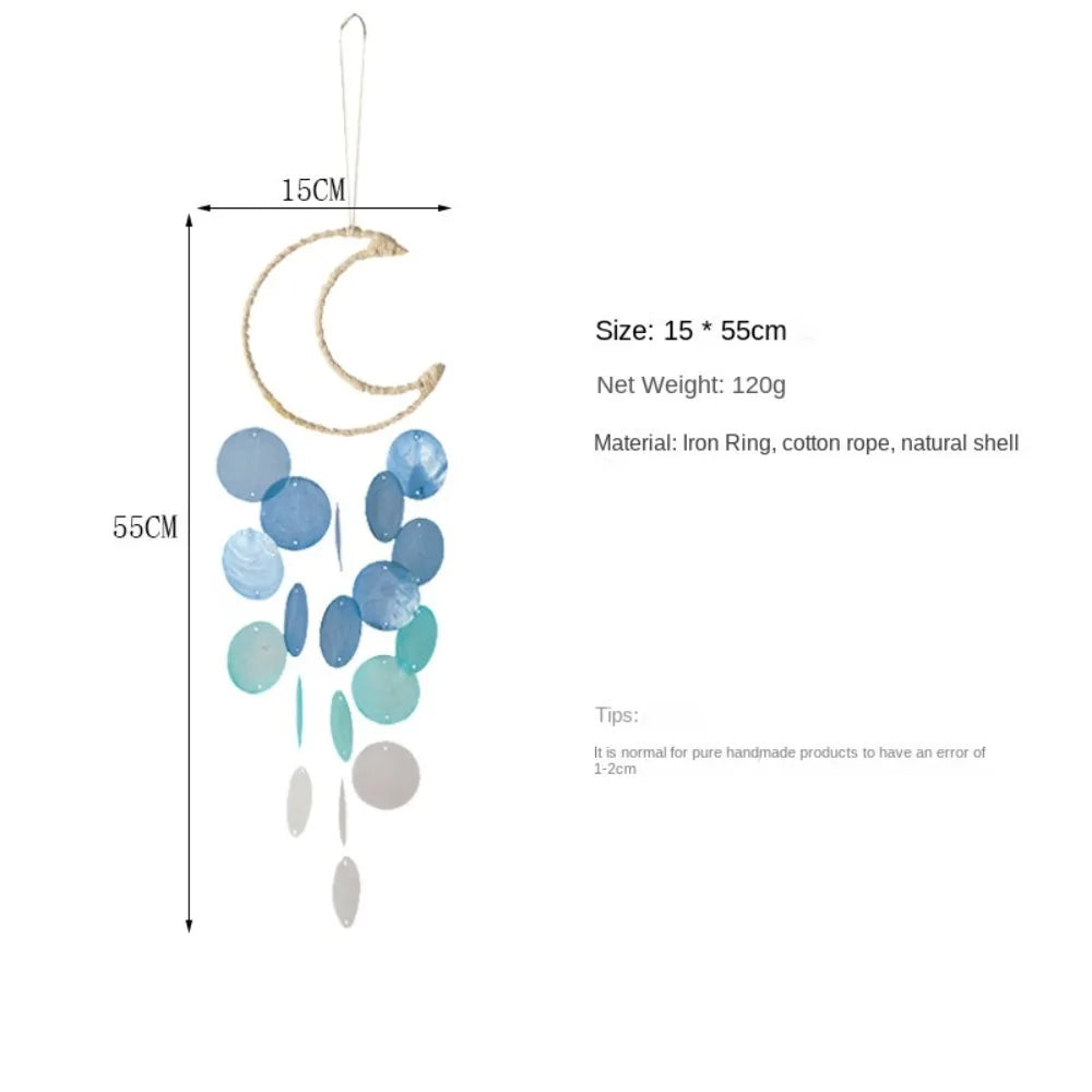 Shell Moon Wind Chimes – Natural Shell Dream Catcher Décor