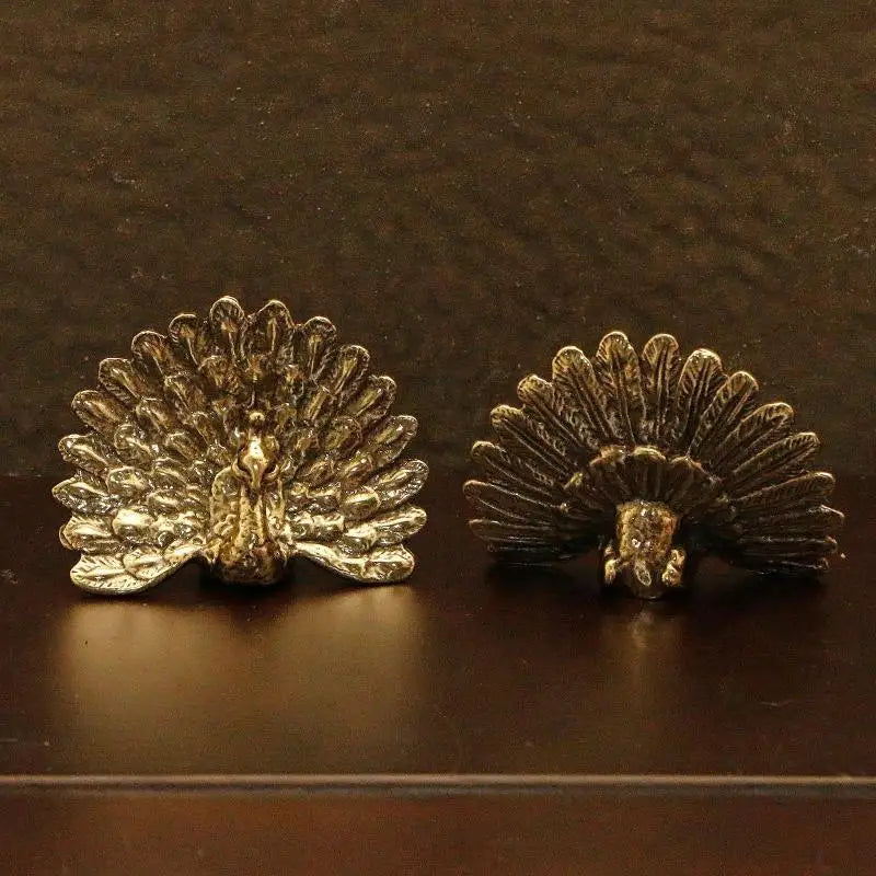 Vintage Peacock Figurine Antique Brass Statue – Home Decor