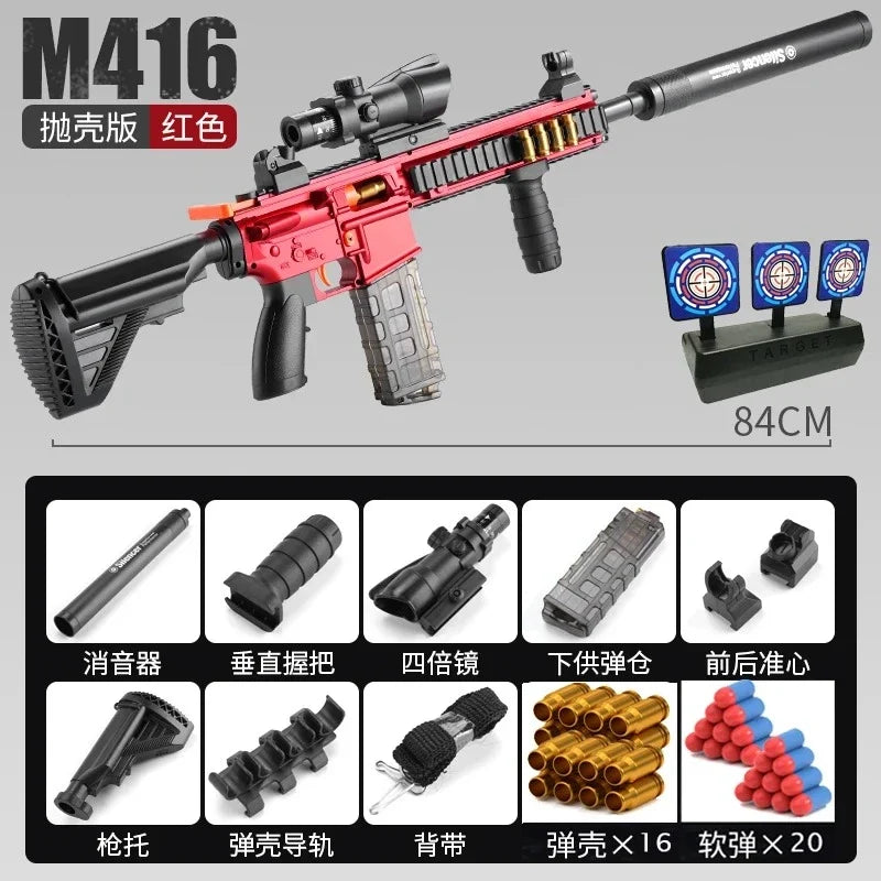 M416 Soft Bullet Toy Gun with Shell Ejection & Return Target