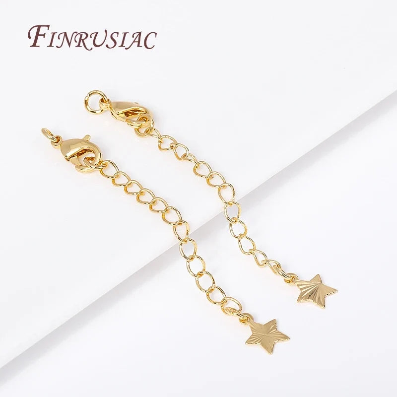 18K Gold Plated Star Heart Extension Tail Chain – DIY Jewelry