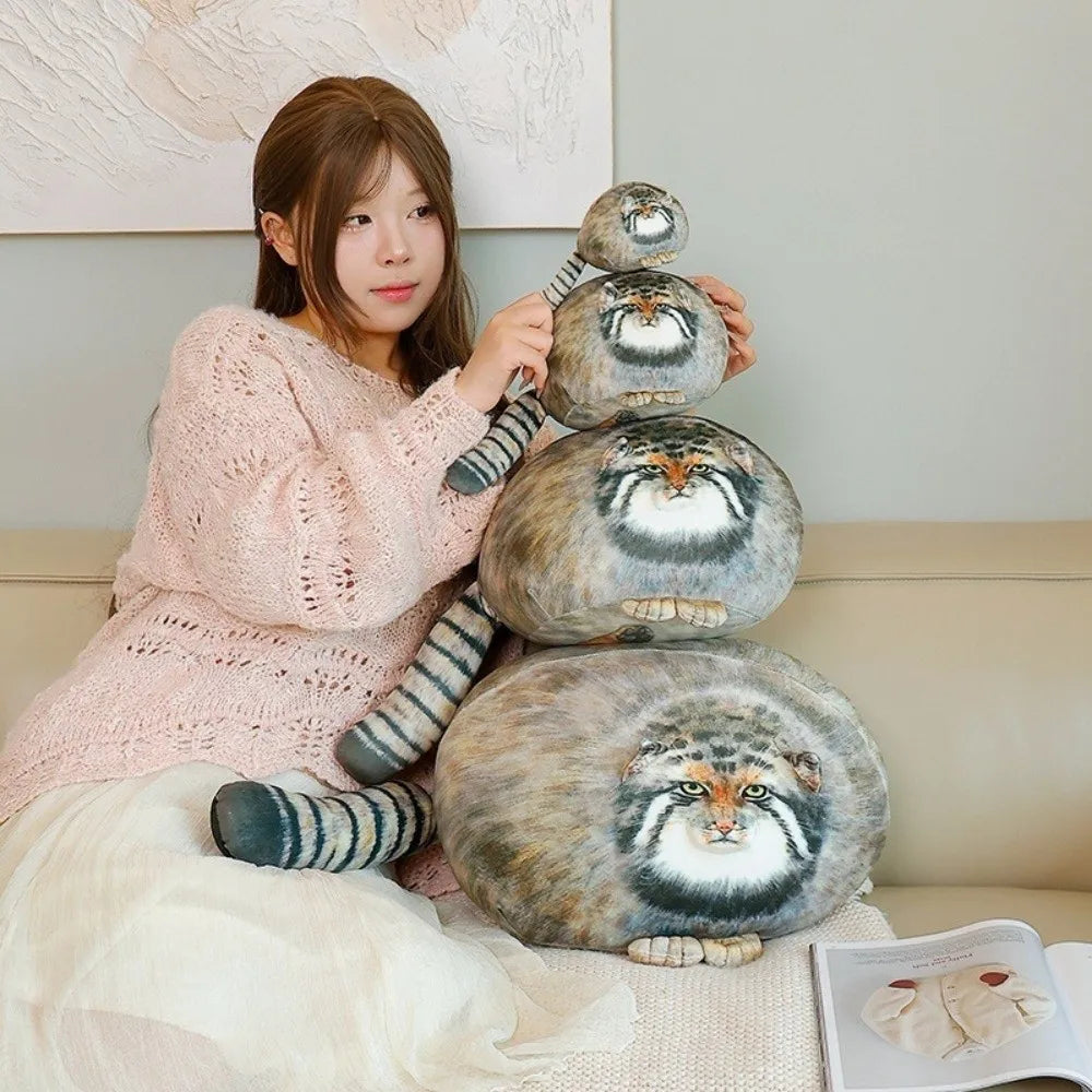 Ultra Soft Pallas Cat Plush Pillow – Realistic Huggable Gift