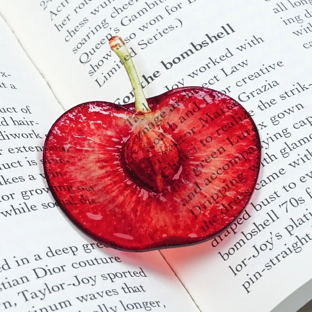 Cute Cartoon Fruit Acrylic Bookmark – Translucent Color