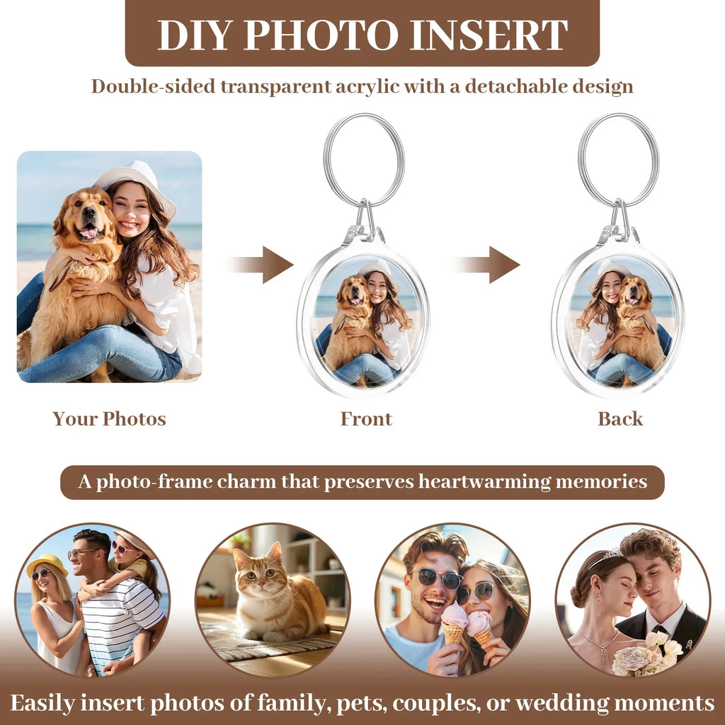 60/100 Pcs DIY Acrylic Photo Keychain Set – Double Sided