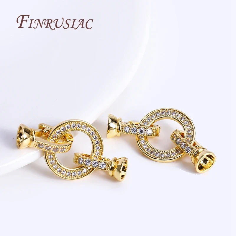 18K Gold Plated Zircon Bead Clasps – Pearl Jewelry Making