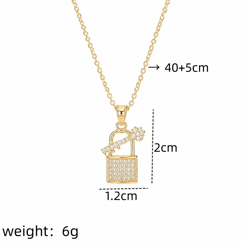 Women's Gold Micro-Paved Cubic Zirconia Pendant Necklace