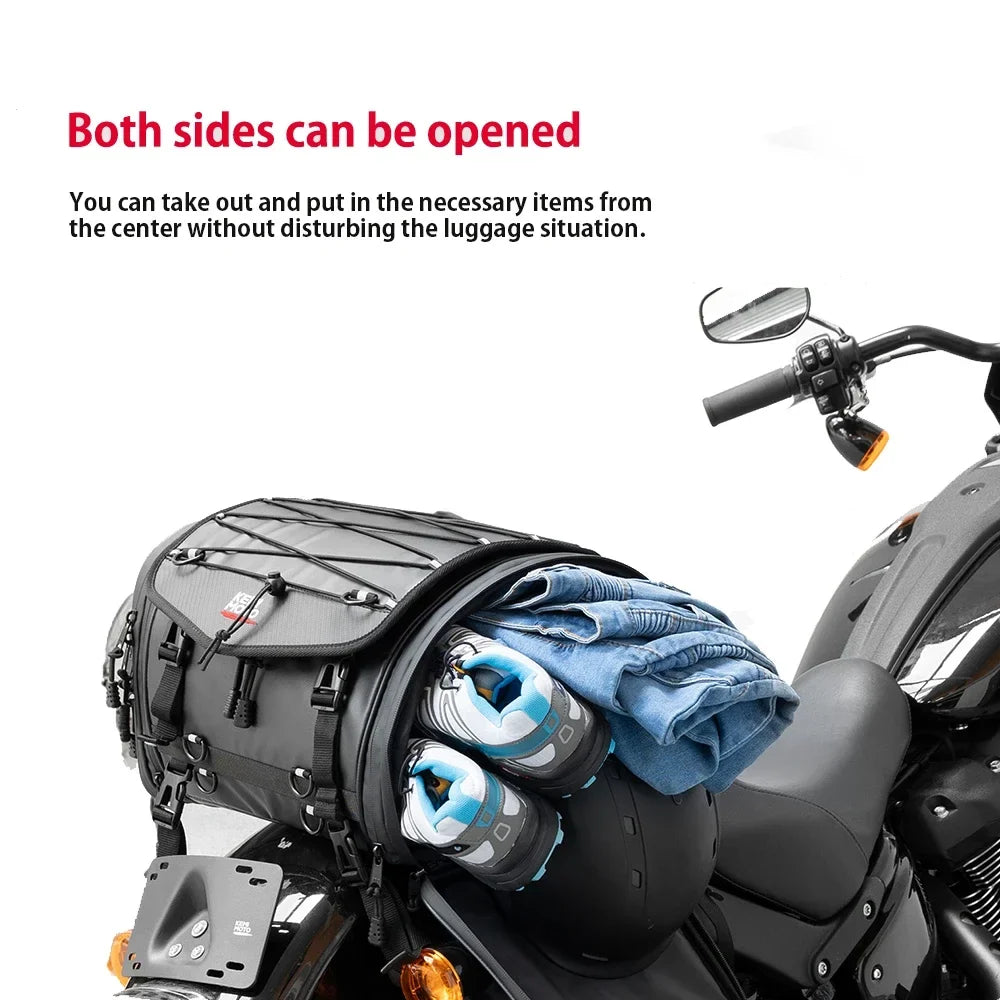 KEMITOUR Expandable Motorcycle Tail Bag – Waterproof PVC Pannier