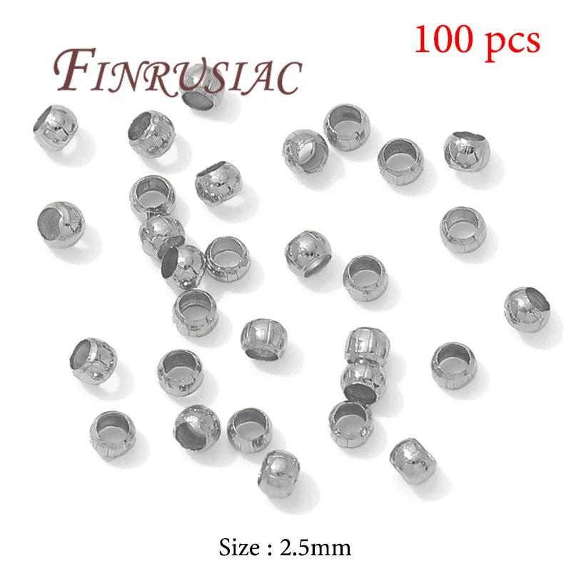 18K Gold Plated Crimp Tube End Beads for Jewelry Making – 100pcs