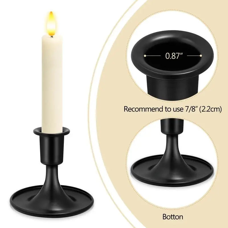 Retro Metal Chamberstick Candle Holder | Iron Table Decor