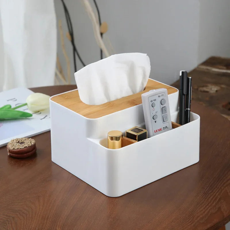 Plastic Desktop Storage Box – Remote & Cosmetics Organizer