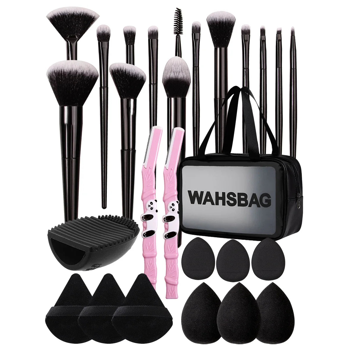 27-Piece Professional Makeup Brush Set with Bag & Tools