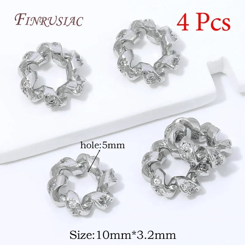 18K Gold Plated Zircon Spacer Beads – Brass DIY Jewelry Findings