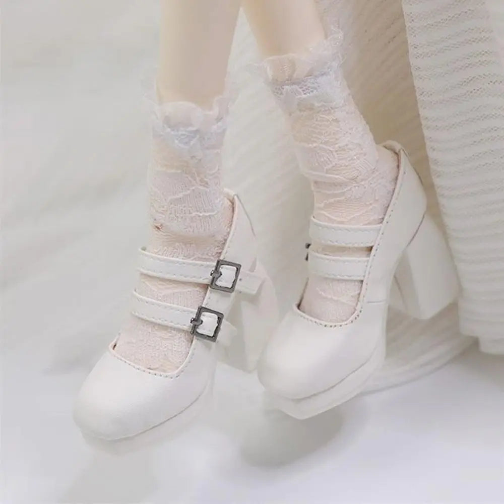 PU Leather High Heel Shoes for 1/3 & 1/4 BJD Dolls 45/60cm