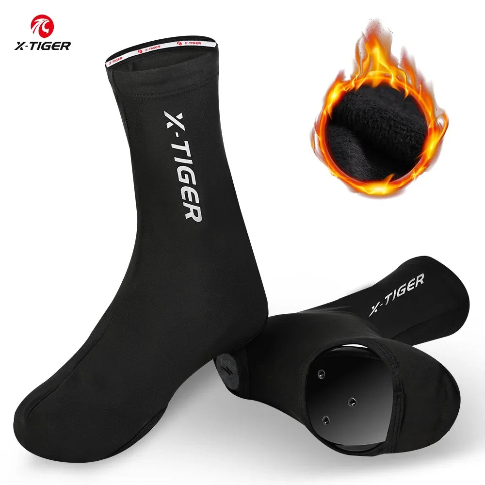 X-TIGER Winter Cycling Shoe Covers – Thermal Fleece Overshoes