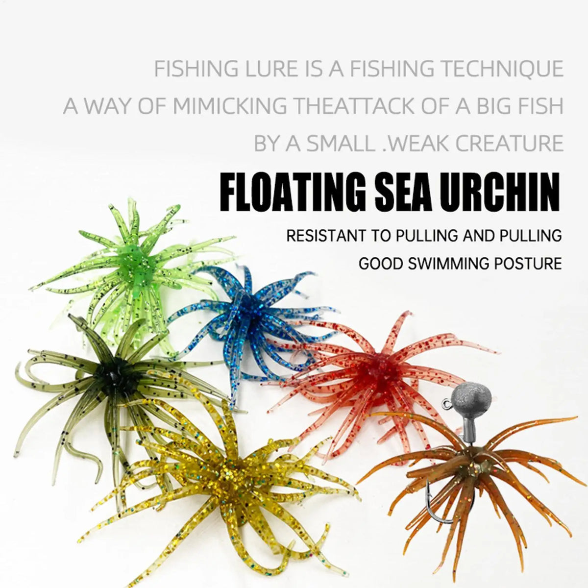 Sea Urchin Soft Silicone Fishing Lure 2 Pack – Bass & Saltwater