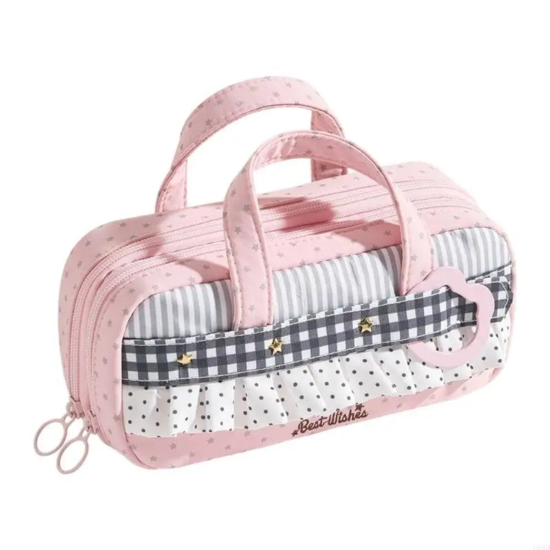 Zippered Pencil Case with Top Handle – School & Office Use