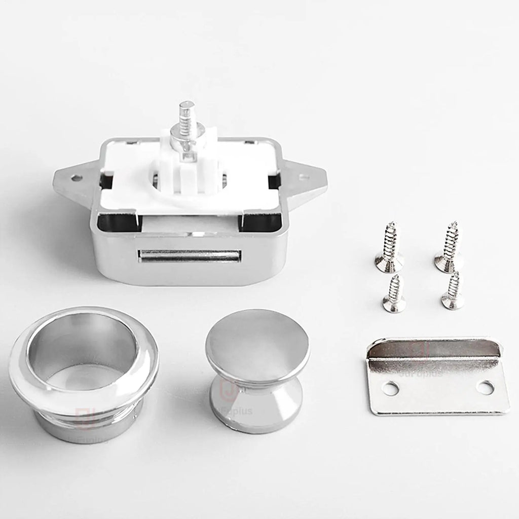 RV Push Button Cabinet Latch – Metal Lock for Camper & Boat