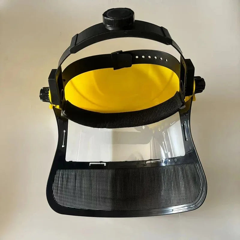 PVC Safety Helmet & Full Face Mesh Mask – Garden & Forestry