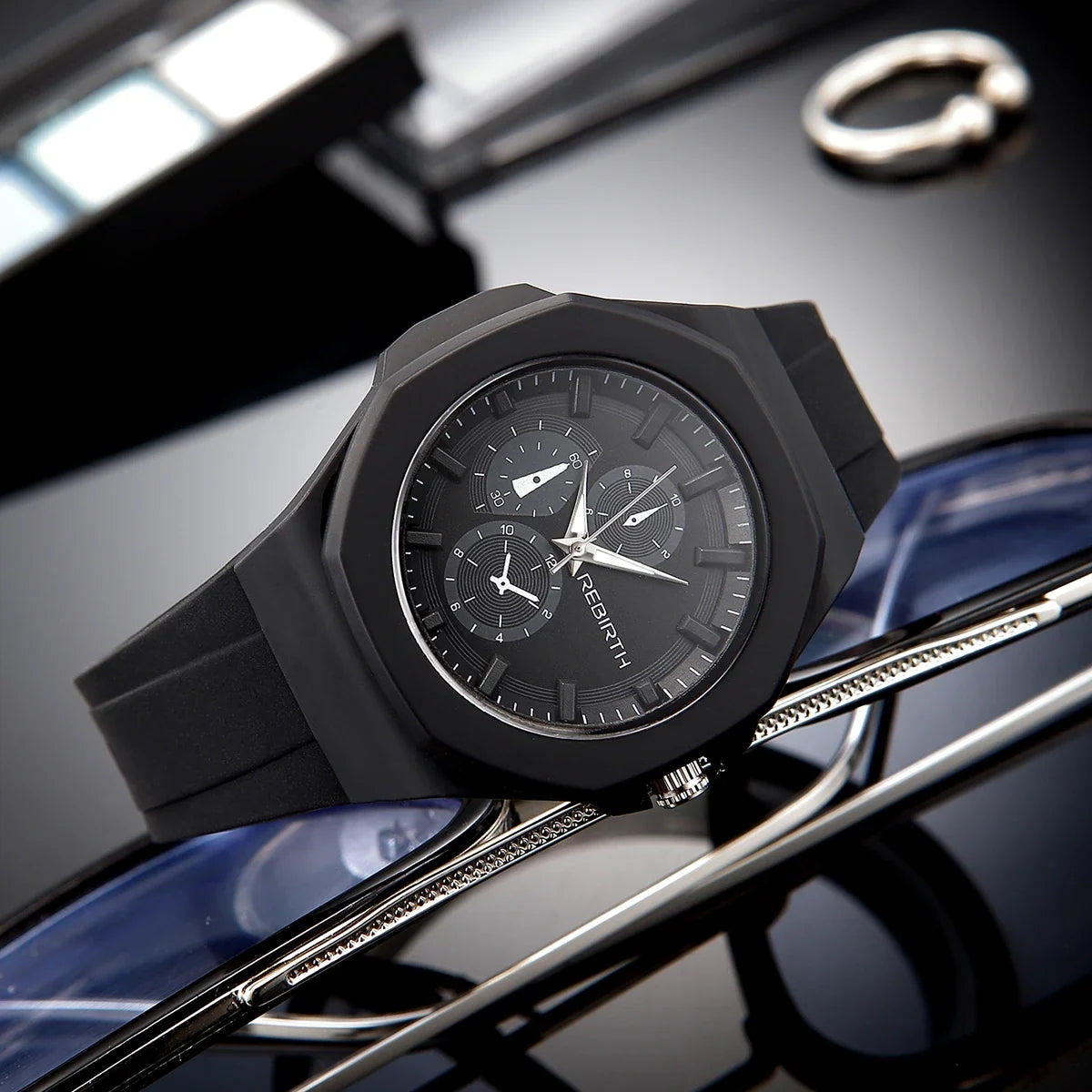 REBIRTH Unisex Silicone Quartz Watch – Minimalist Style