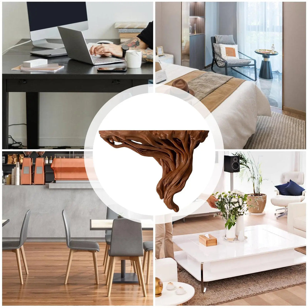 Tree Root Shaped Bohemian Floating Wall Shelf | Retro Décor