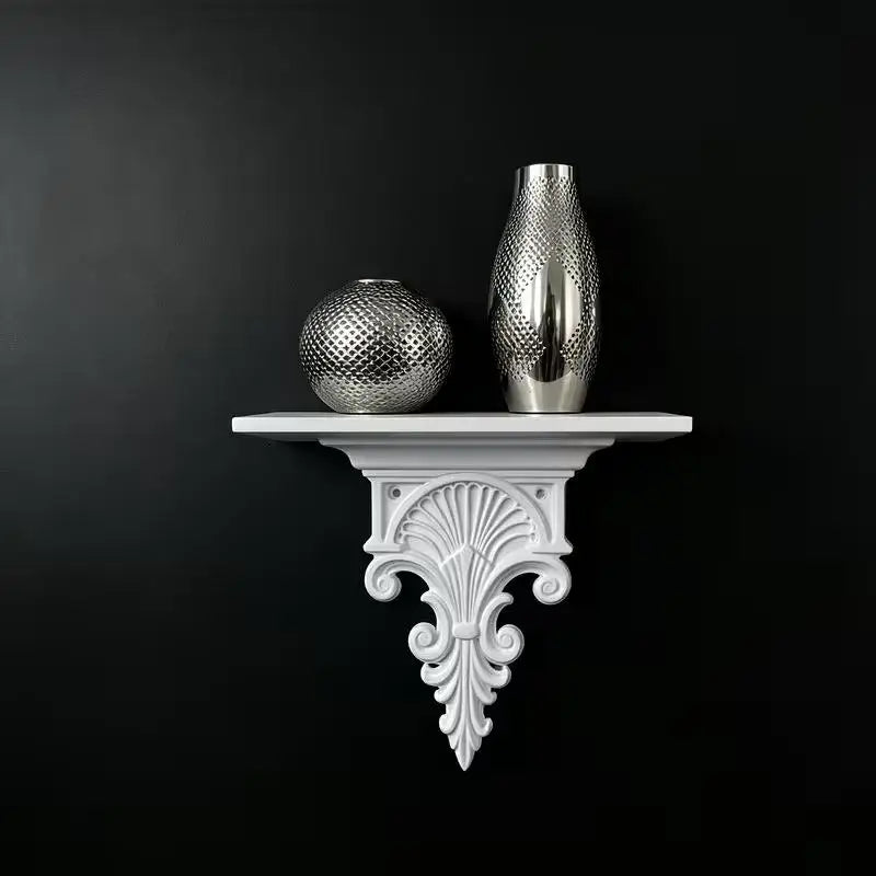 3D Carved Gothic Floating Wall Shelf – Plant & Décor Display