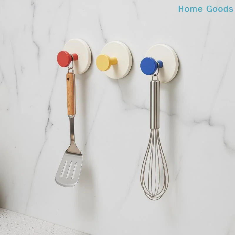 Colorful No-Drill Suction Cup Wall Hooks – Waterproof & Reusable