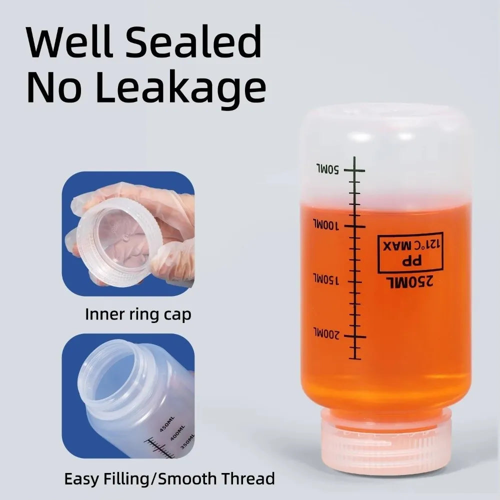 Wide Mouth Transparent Reagent Bottle 30–1000ml | Lab & Home