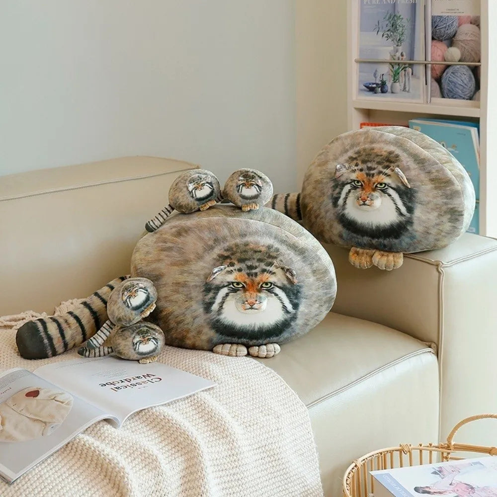 Ultra Soft Pallas Cat Plush Pillow – Realistic Huggable Gift