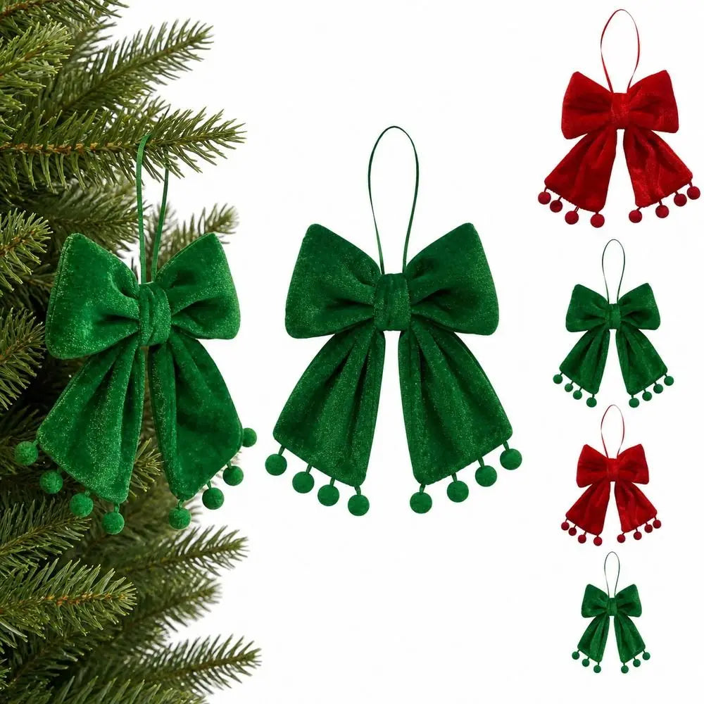 Red Fabric Christmas Bow Ornament – Tree, Wreath & Door Decor