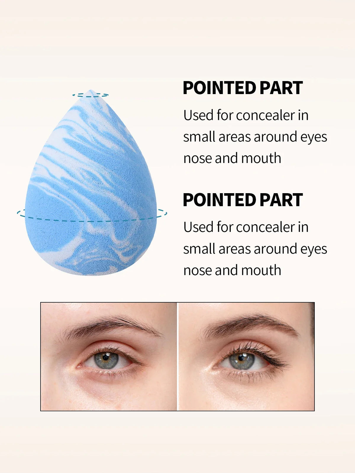 6-Piece Water-Drop Makeup Sponge Set – Wet & Dry Foundation Puffs