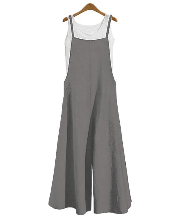 Women's Wide Leg Bib Overalls – Cotton Jumpsuit S–5XL