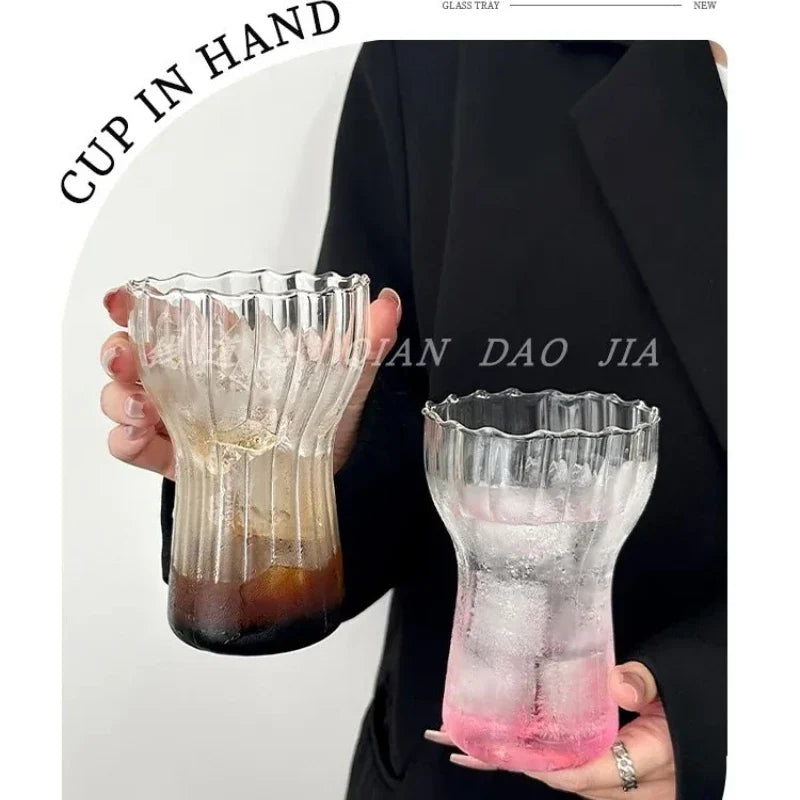 Retro Nordic Wide-Mouth Heat-Resistant Glass Cup | Coffee & Juice