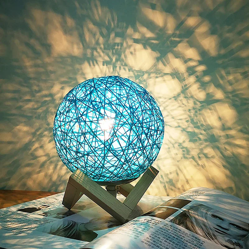 Round Hand-Woven Rattan Pendant Lampshade 20cm | Boho Décor