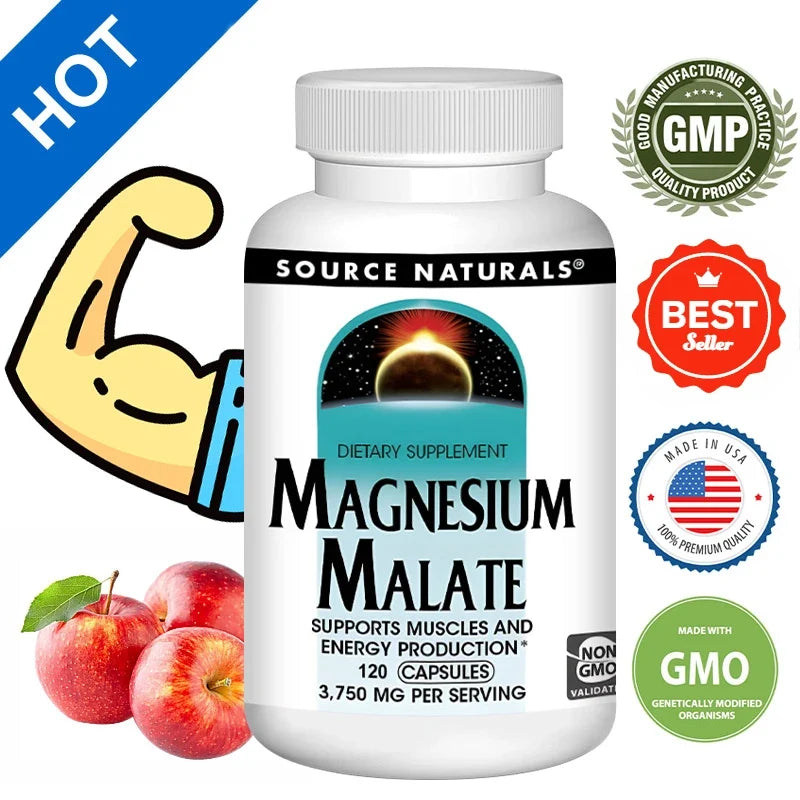 Magnesium Malate 3750mg Capsules – Muscle, Heart & Energy