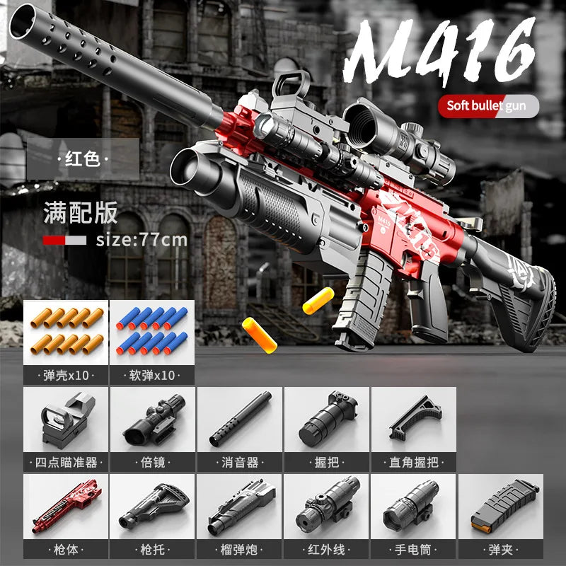 M416 Soft Bullet Suction Cup Toy Gun – Manual Shooter for Kids