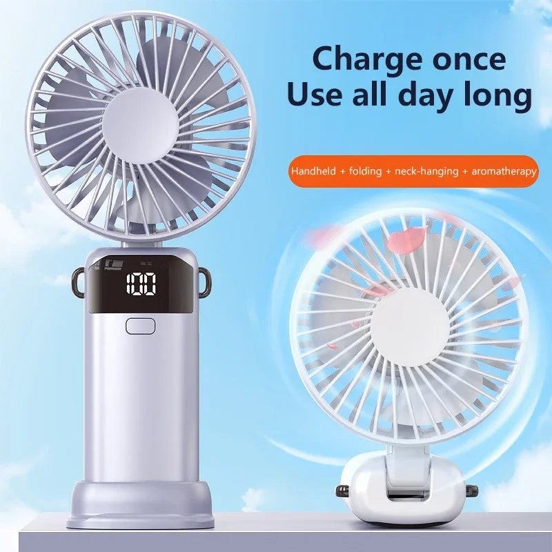 Nixie 1200mAh USB-C Foldable Handheld Fan with LED Display