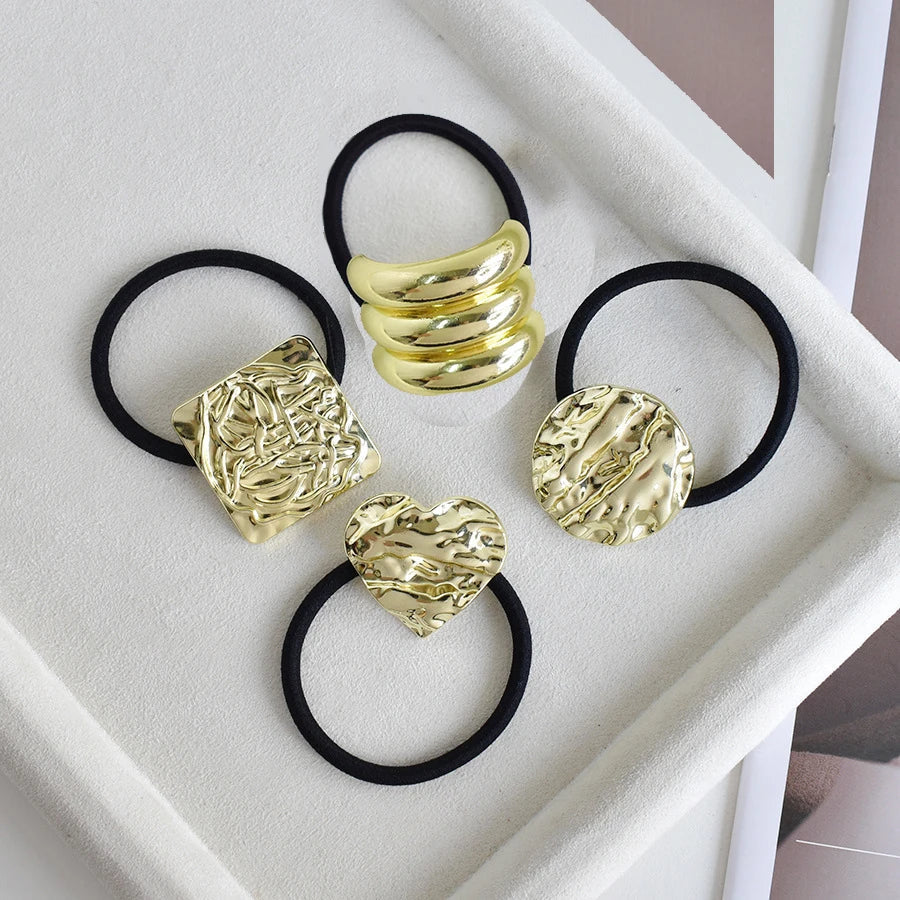 Metal Double-Layer Elastic Hair Bands & Scrunchies for Women