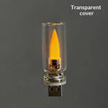 USB Flickering LED Glass Candle Night Light | Flame Effect
