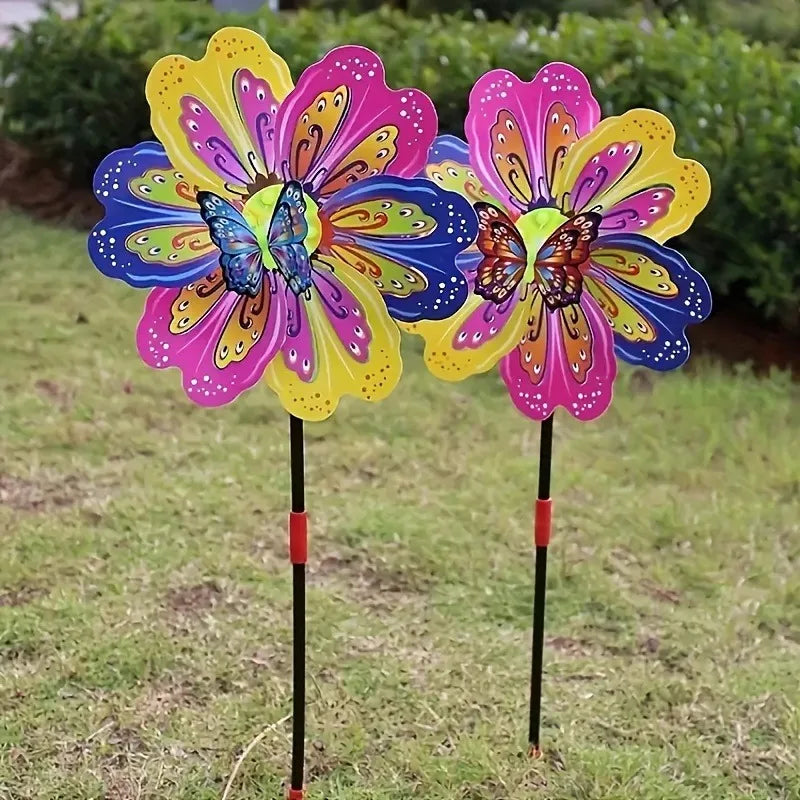 3D Butterfly Wind Spinner – 20.86in Colorful Outdoor Windmill