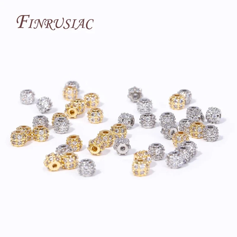 18K Gold Plated Zircon Round Spacer Beads – DIY Jewelry Making
