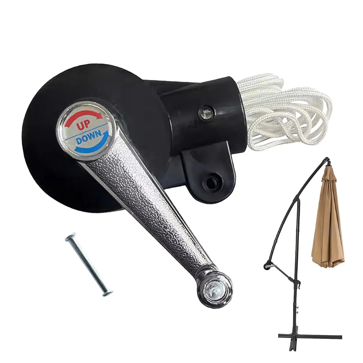 Outdoor Umbrella Crank Replacement – Anti-Slip Handle & Cord