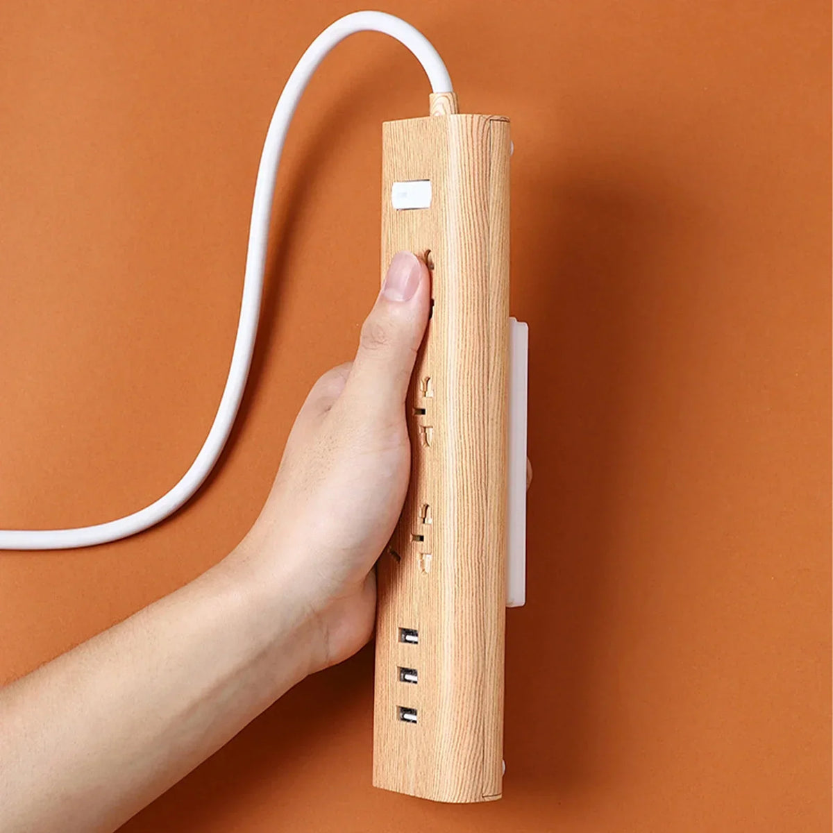 Self-Adhesive Wall Mount Power Strip Holder & Cable Organizer