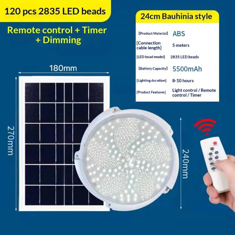 Solar Motion Sensor Ceiling Light – Indoor & Outdoor LED