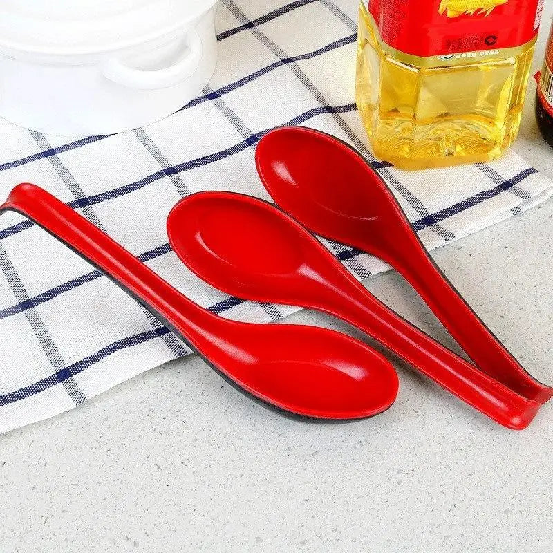 2pcs Japanese Ramen Soup Spoons Long Handle Melamine Drop-Resistant