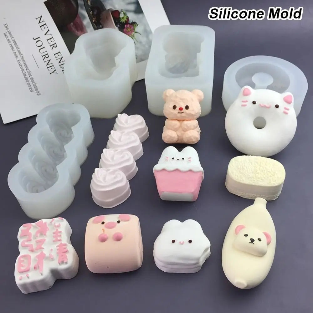 Cute Animal Silicone Baking Mold – Bunny & Kitten Cartoon
