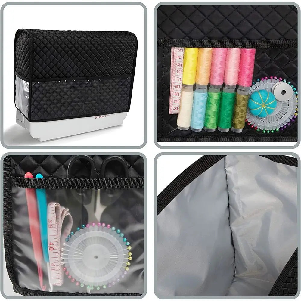 Waterproof Sewing Machine Cover with Storage Pockets – PVC