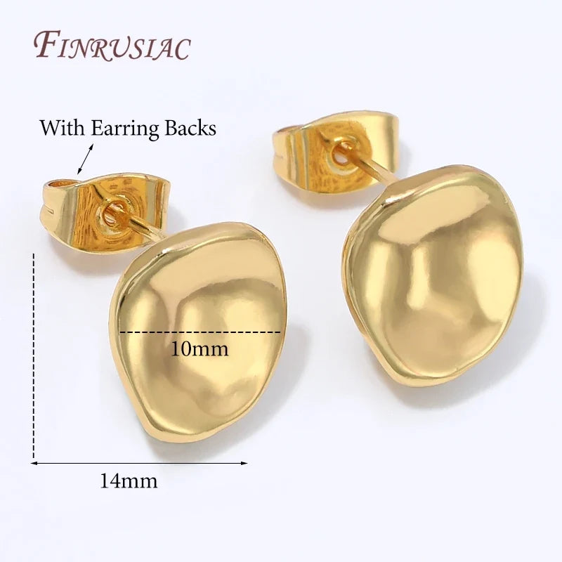 18K Gold Plated Wave Earring Stud Blanks for DIY Resin Jewelry